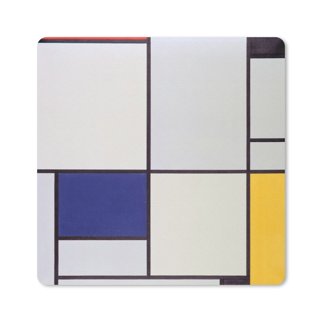 MuchoWow Mauspad Mousepad Tableau I - Piet Mondrian 30x30 cm - Mousepads - Maus Mat - Pad - Mausunterlage - Gaming
