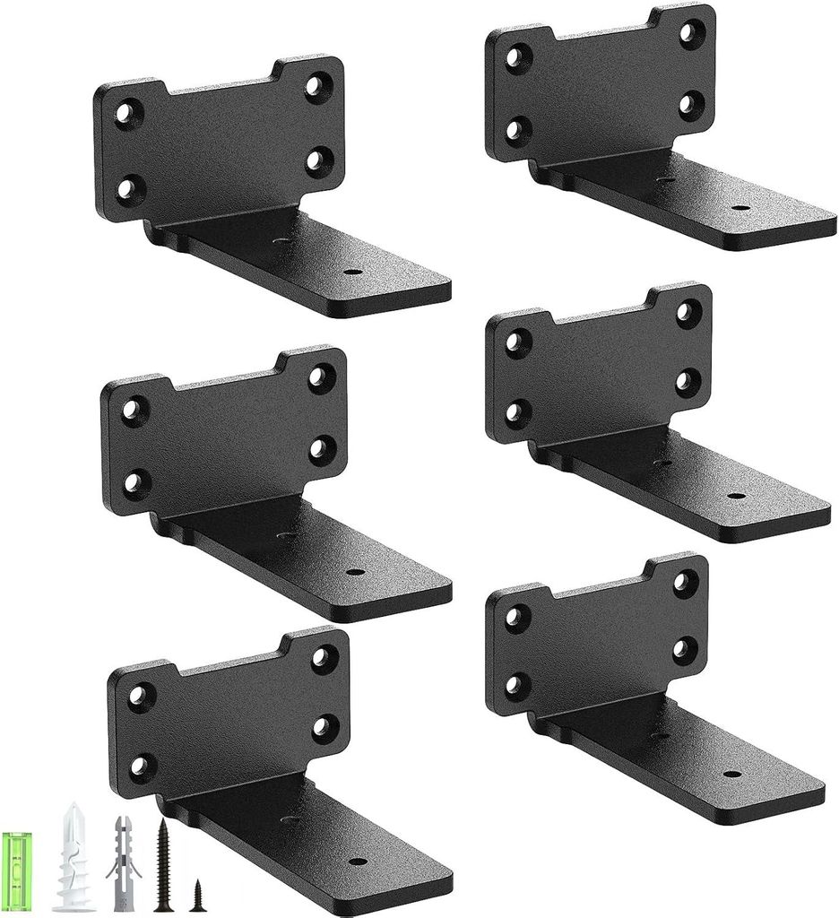 Regalträger für Wandregale Metall Stabil Set 6 Stück Schwarz 10 cm