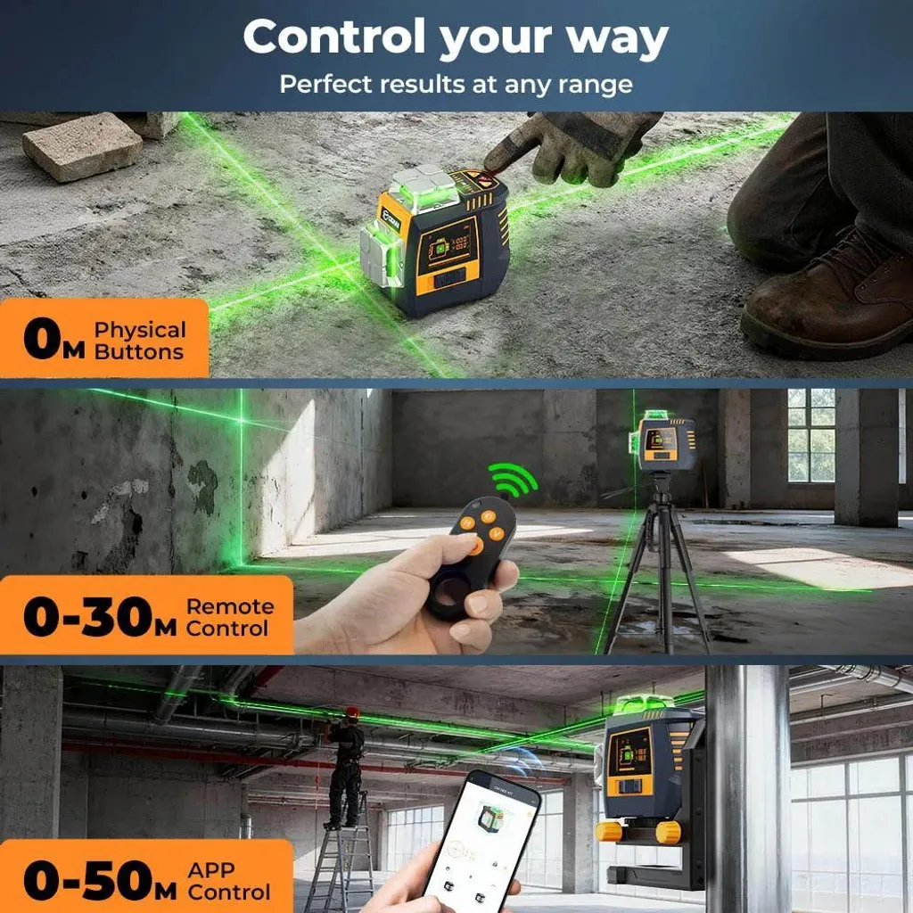 Niveau laser 360° pour pose de carrelage et cloisons - Précision 30m - 6