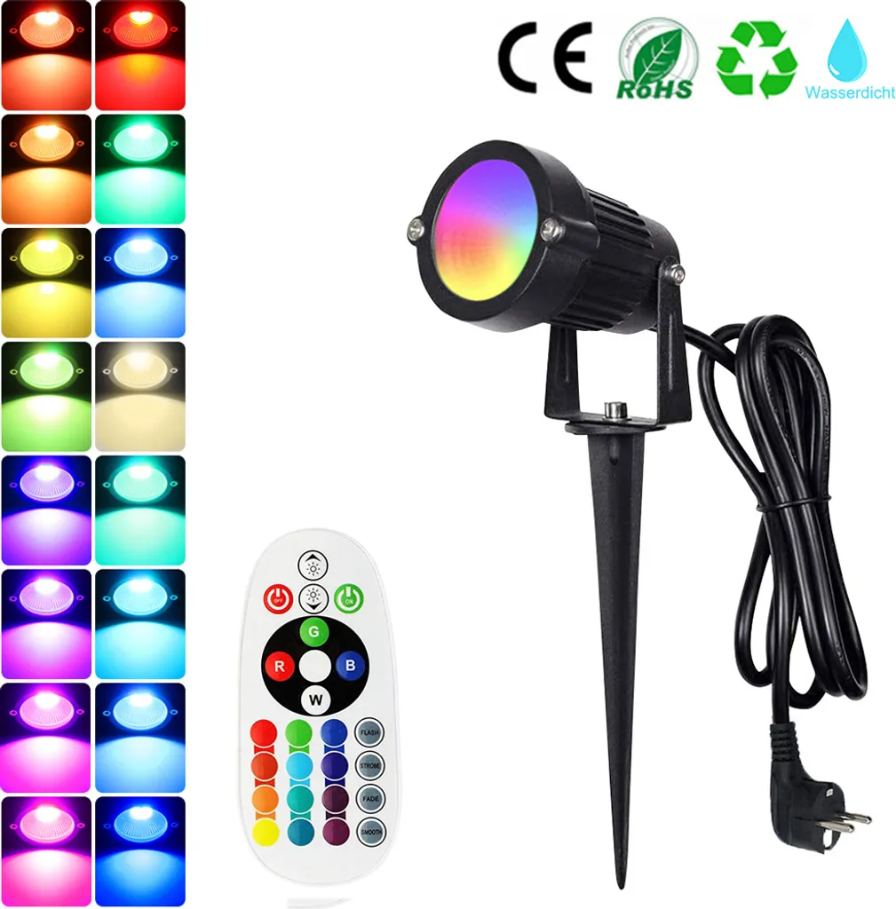 Spot de Jardin LED 220V Éclairage Extérieur Étanche RGB et Blanc Chaud