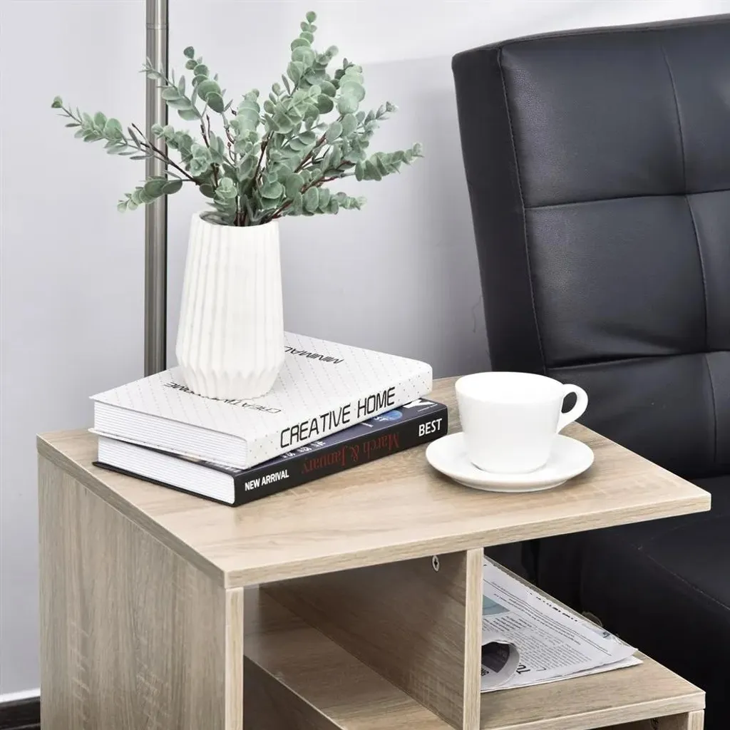 Table basse pour plateau télé - Meuble de salon blanc gain de place - 3