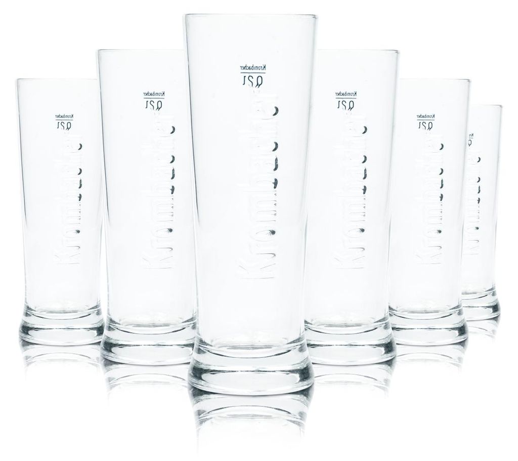 6x Krombacher Bier Glas 0,2l Becher Star Cup Sahm Relief Produktbild 