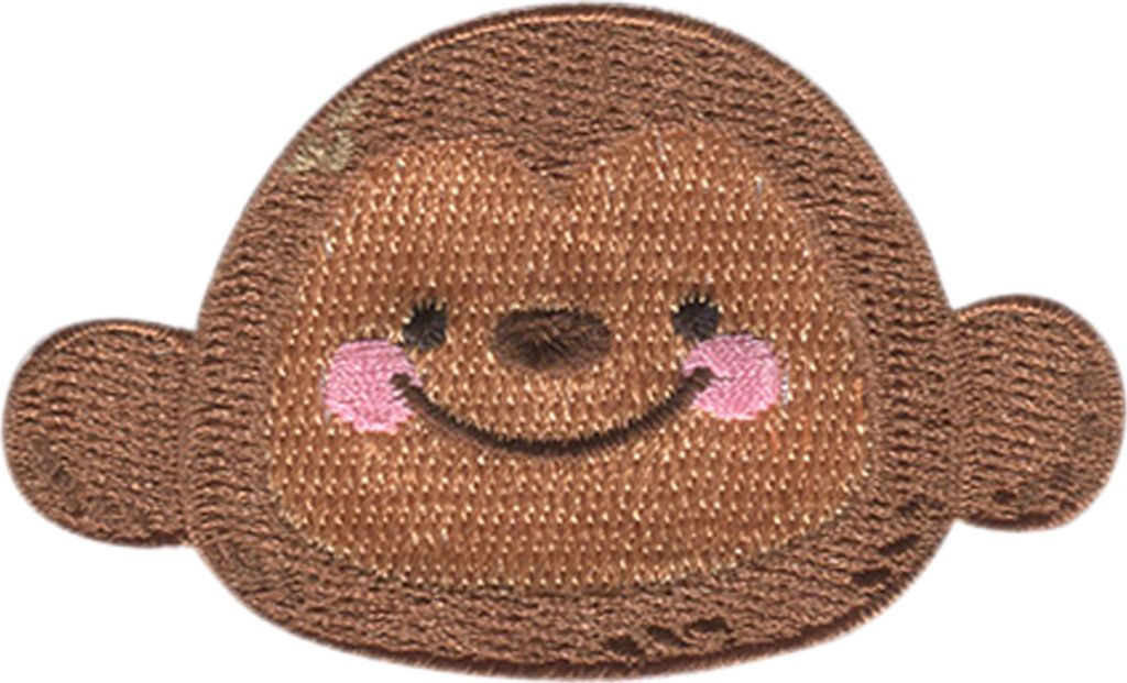 Affe Kopf Tier - Aufnäher, Bügelbild, Aufbügler, Applikationen, Patches, Flicken, Zum Aufbügeln, Größe: 7,1 x 4,3 cm