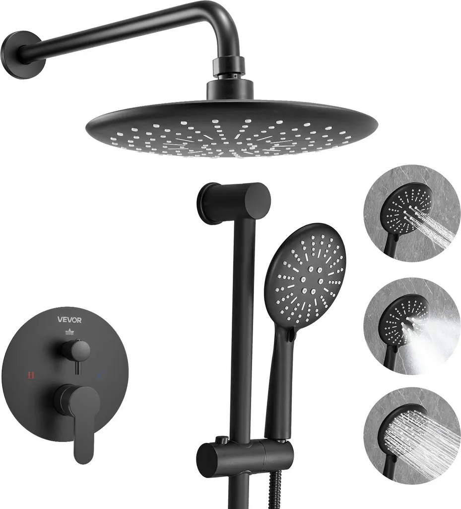 Robinet de douche moderne avec mitigeur en laiton et douchette