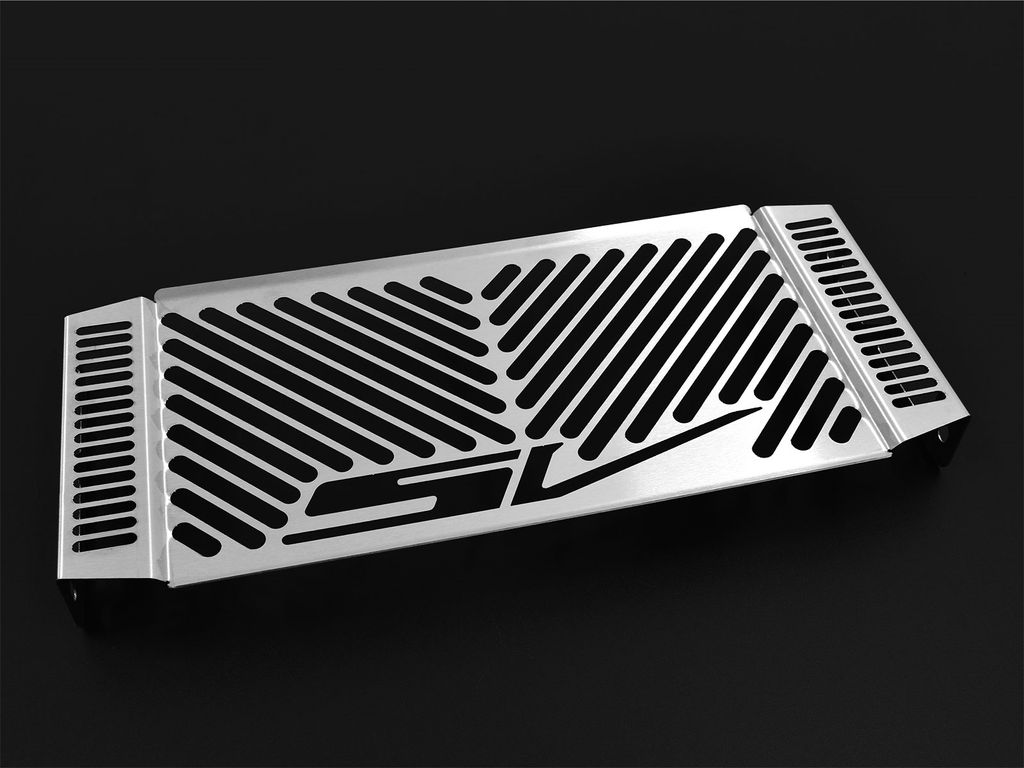 ZIEGER Kühlerabdeckung kompatibel mit Suzuki SV 1000 N | S Design Logo silber