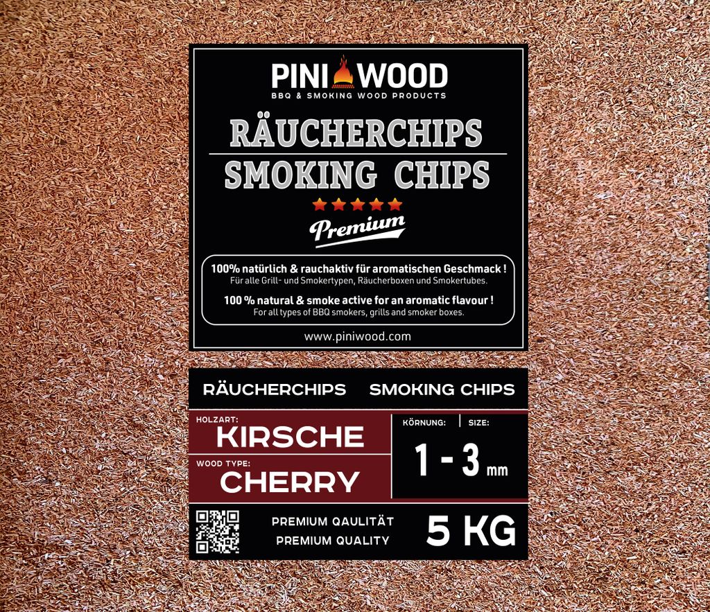 PINI 5 kg Chips di affumicatura Ciliegia 1-3 mm Chips di Immagine del prodotto 