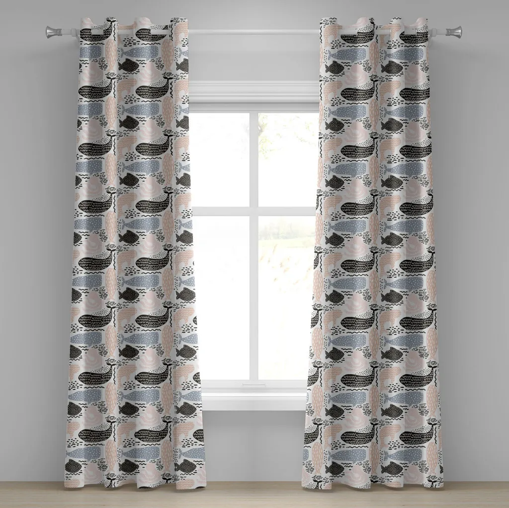 Rideau à œillets Wal aux motifs silhouettes animales en tissu résistant