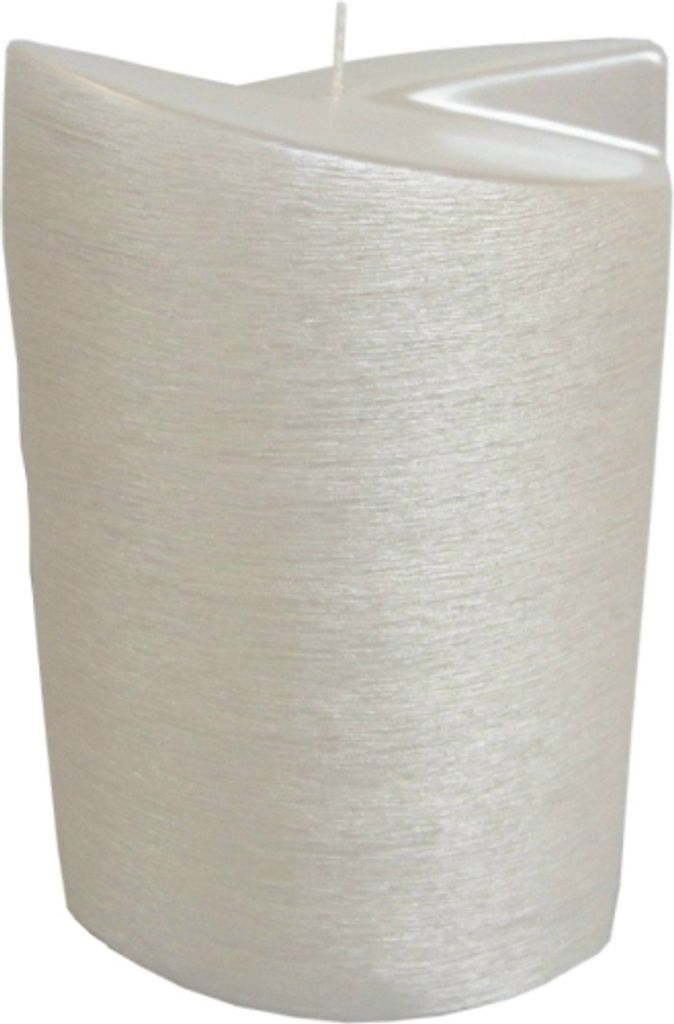 Kerze Ellipse 2-flügelig weiß perlmutt 190/120/70 mm Produktbild 