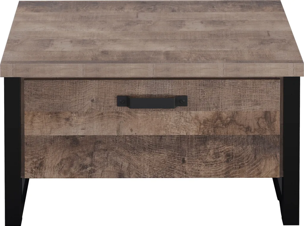 Table Basse de Salon avec Rangements - Modèle Emile Chêne Naturel 2T