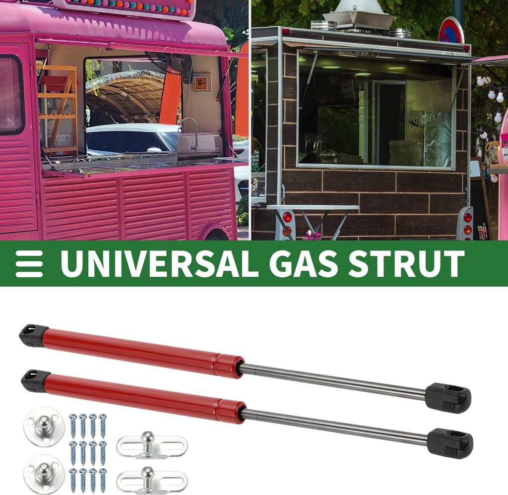 Universelle Liftunterstützungen Gasfeder 15 Zoll / 380 mm 25 lb / 110 N / 11 kg Rot für Autodeckel Bootsluke Dachfensterdeckel Unterbett-Werkzeug...