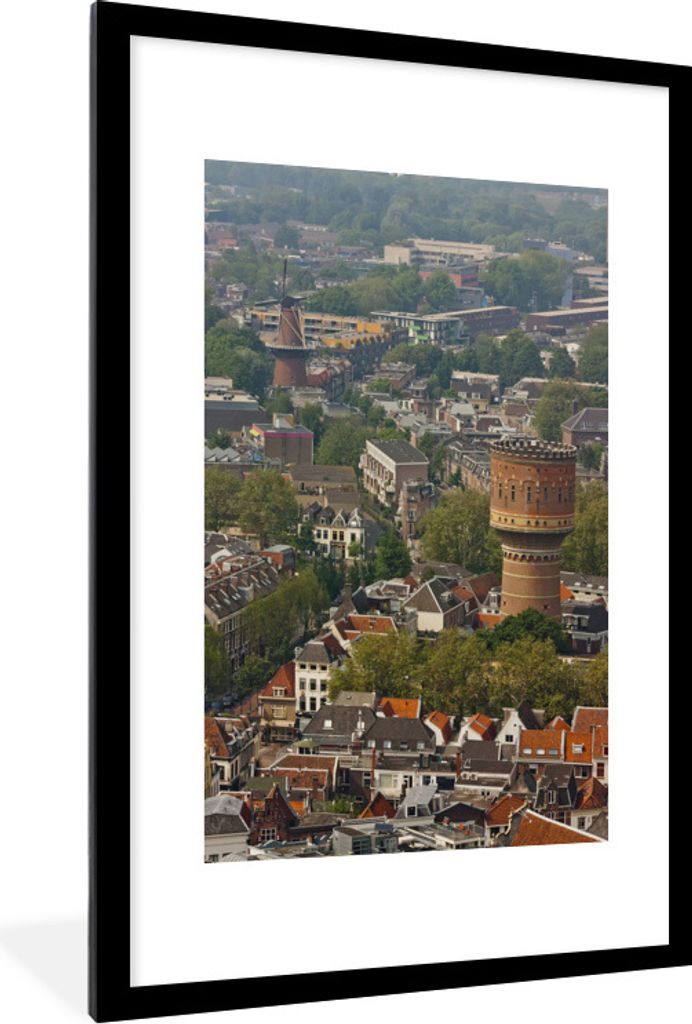 MuchoWow Gerahmtes Poster Skyline - Utrecht - Domturm 60x90 cm - Poster mit Schwarzem Bilderrahmen Wandposter Rahmen Foto Bilder - Dekoration - W...