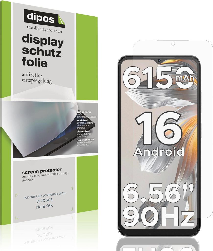 4x Schutzfolie für DOOGEE Note 56X matt Displayschutzfolie Folie Display Schutz dipos