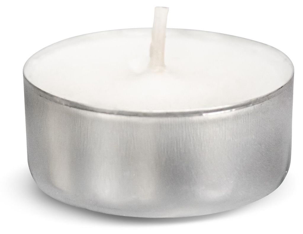 Wiedemann 580930.004 Teelicht - weiß, 100 Stück, Metallhülle