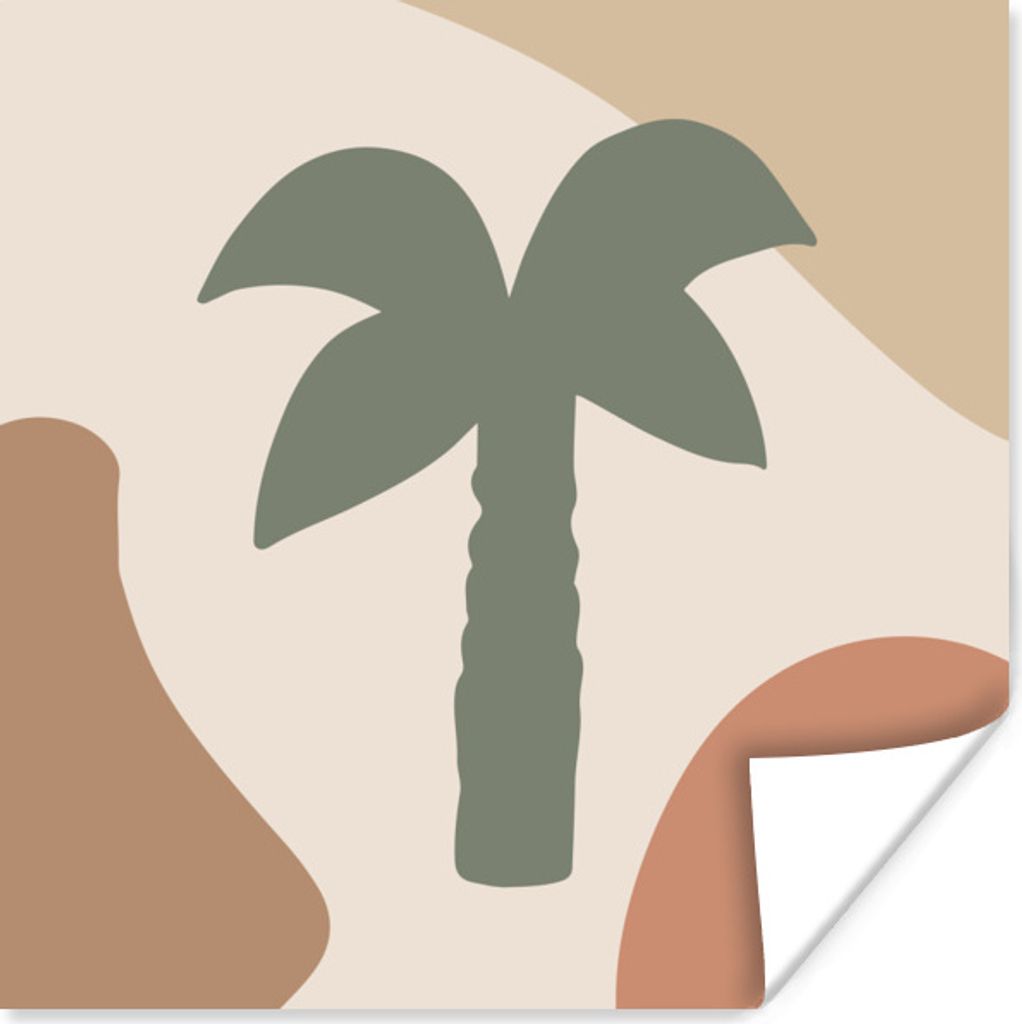 MuchoWow Poster Palme - Pastell - Sommer 50x50 cm - Wohnzimmerdekoration