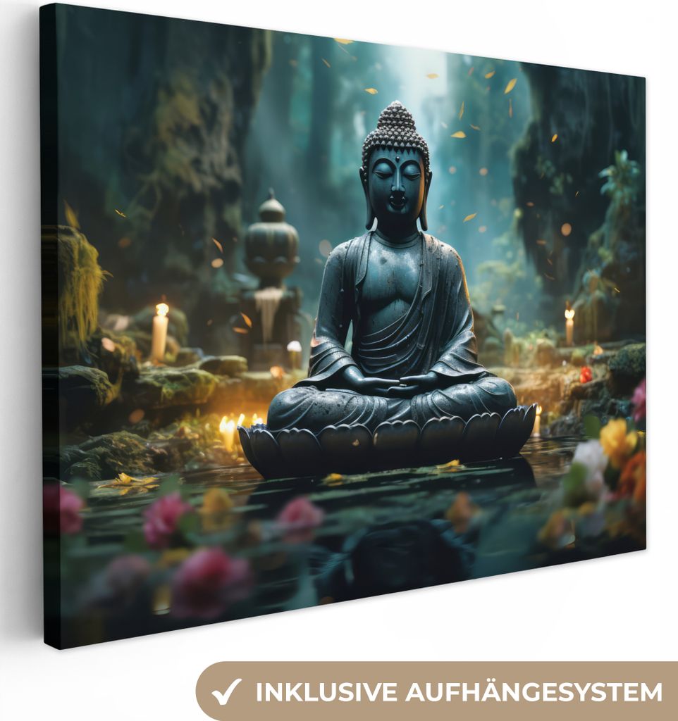 Wanddeko 40x30 cm - Buddha - Bild - Buddha - Zen - Kunst - Buddha, Deko, Deko Wohnzimmer, Bilder, Wanddeko