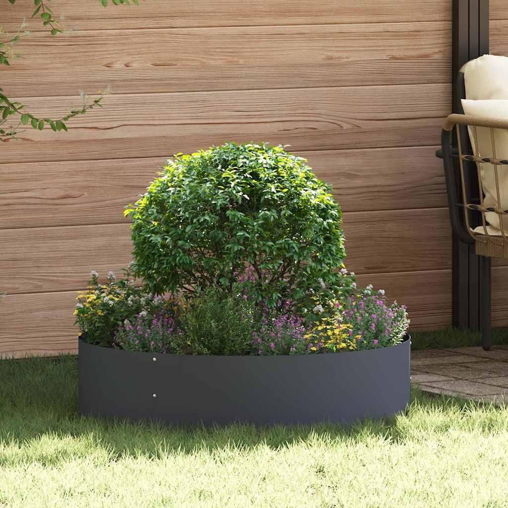 Möbel Gartenblumentopf Anthrazit 80 x 80 x 20 cm Stahl - Beete 873624