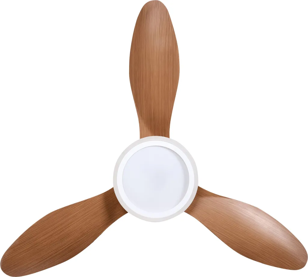 Beliani Ventilateur de Plafond Brun Effet Bois avec Télécommande 112 cm