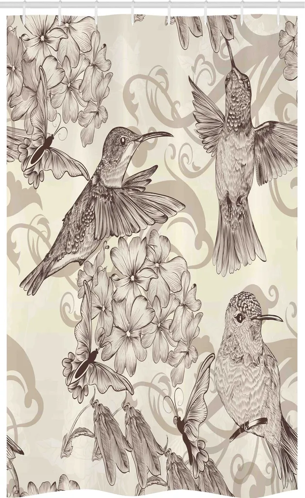 Tenda da Doccia Tessuto Antimuffa 120x180 - Abakuhaus Uccelli Antichi