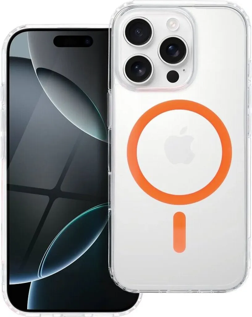 Drop Glue Anello colorato Mag Cover compatibile con MagSafe iPhone 16 Plus Arancione