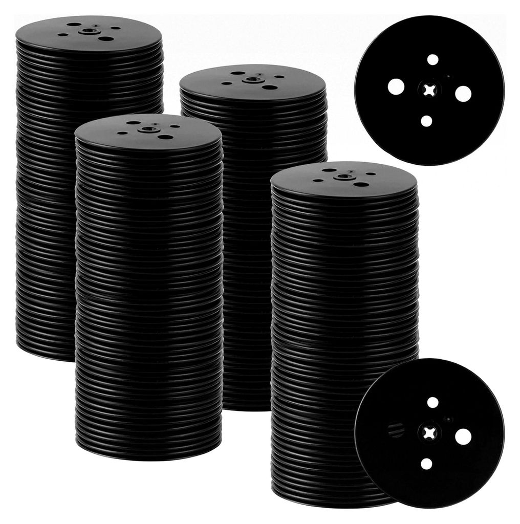 200 Stück Pufferscheiben für Erdanker, Schwarze Kunststoffplatten für Rasen, Landwirtschaft, Gärten und Landschaftsbau