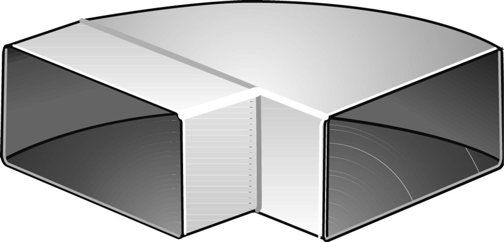 Helios FLB 100 H Flachkanal-Bogen, waagerecht, "100"