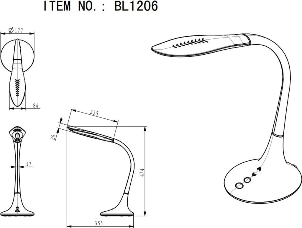 Éclairage d'appoint LED en métal chromé pour lecture et table de nuit - 5