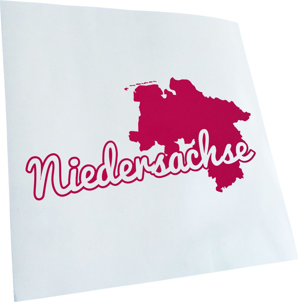 Kiwistar - Autoaufkleber - Niedersachse Herkunft - Pink - 30x15cm - Aufkleber für Auto, Laptop, Fahrrad, LKW, Motorrad mehrfarbig JDM Decal Racing
