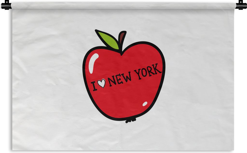 MuchoWow Wandteppich Wandbehang New York - Apfel - Rot 60x40 cm Tapisserie Dekoration Wandtuch - Wanddekorationen