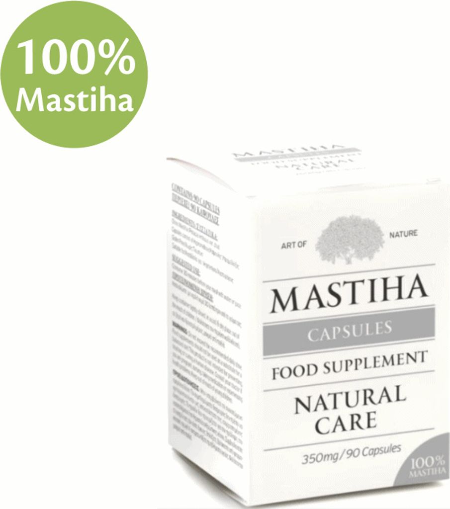 A product box for Mastiha capsules.