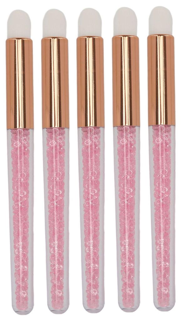 5er-Pack Glitzer-Kristall-Lippenpinsel, runder Kopf, tragbarer Wimpernpinsel aus Faserwolle für Make-up