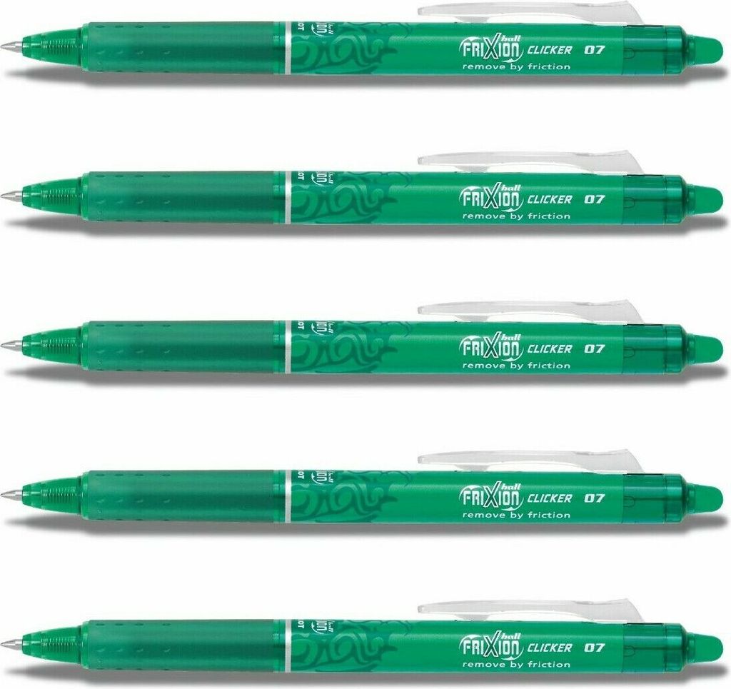 Pilot Frixion Clicker Tintenroller 0.7 grün 5er-Set