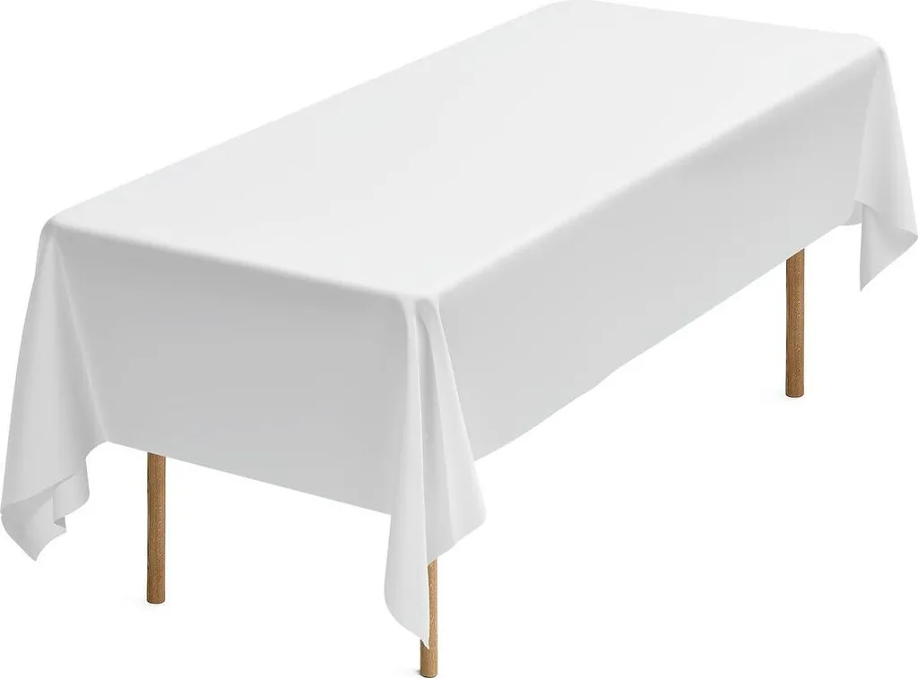Nappe Blanche Infroissable pour Mariage 152x259 cm, Lot de 10 en Polyester