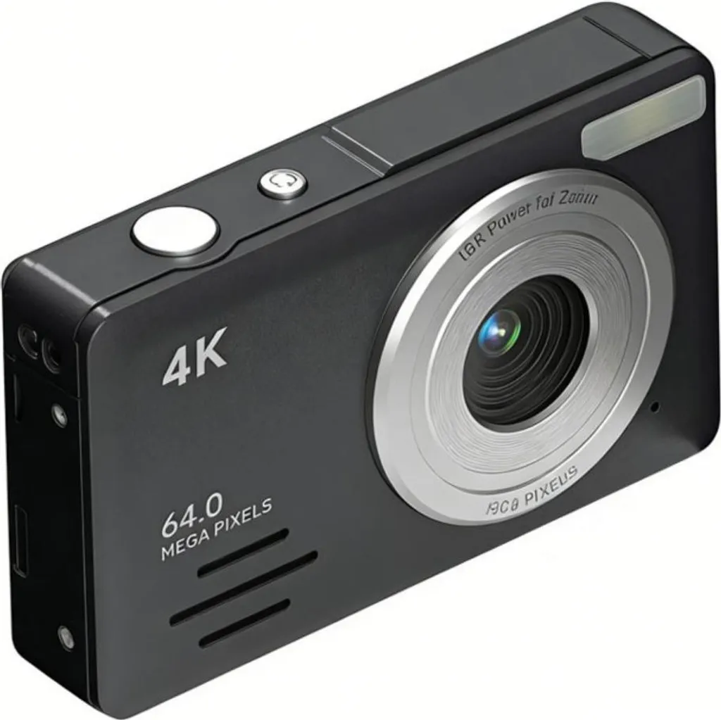 INF Fotocamera Digitale 4K 64MP con Zoom 18x - Ideale per Viaggi e Selfie Nero