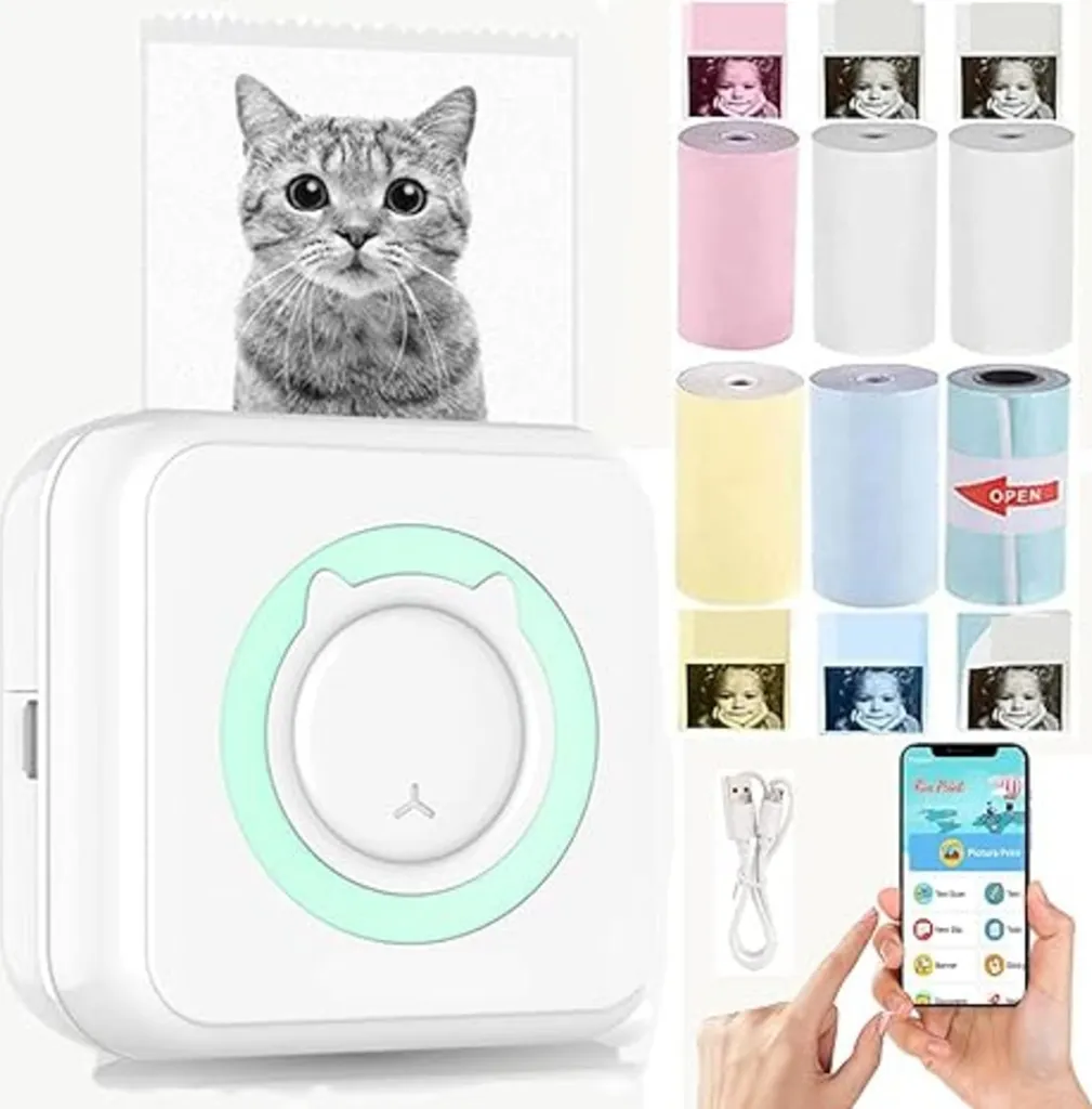 MINIPRINT Stampante Portatile per Foto e Scrapbooking - USB + 2 Rulli