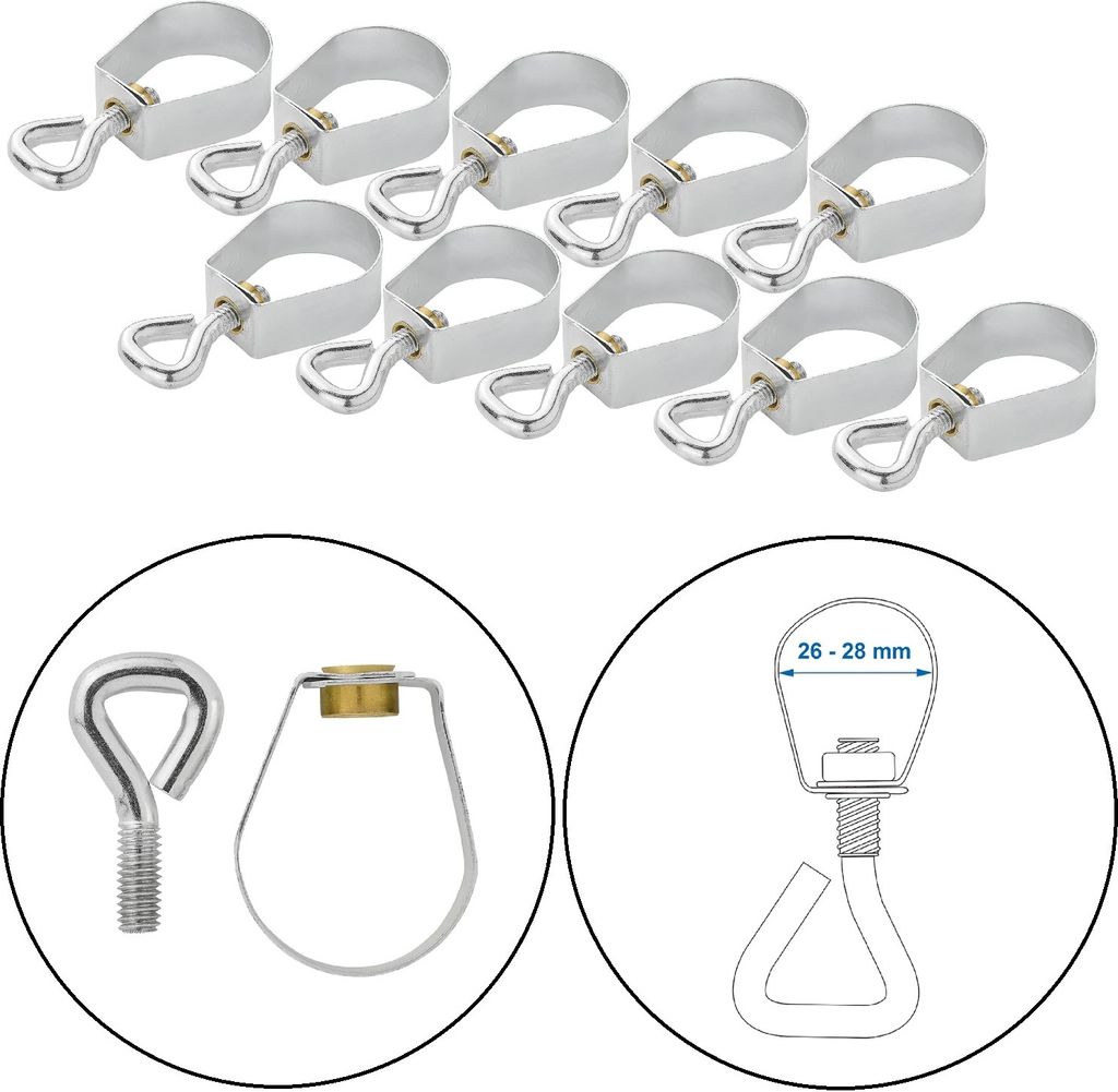Rohrschelle 10 Stk Rohrhalterung Rohrbefestigung Rohrklemme 26-28 mm 10er Set
