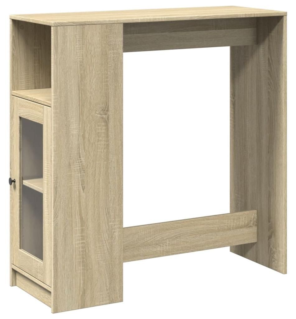 vidaXL Bartisch mit Regal Sonoma-Eiche 101x40x103,5 cm Holzwerkstoff