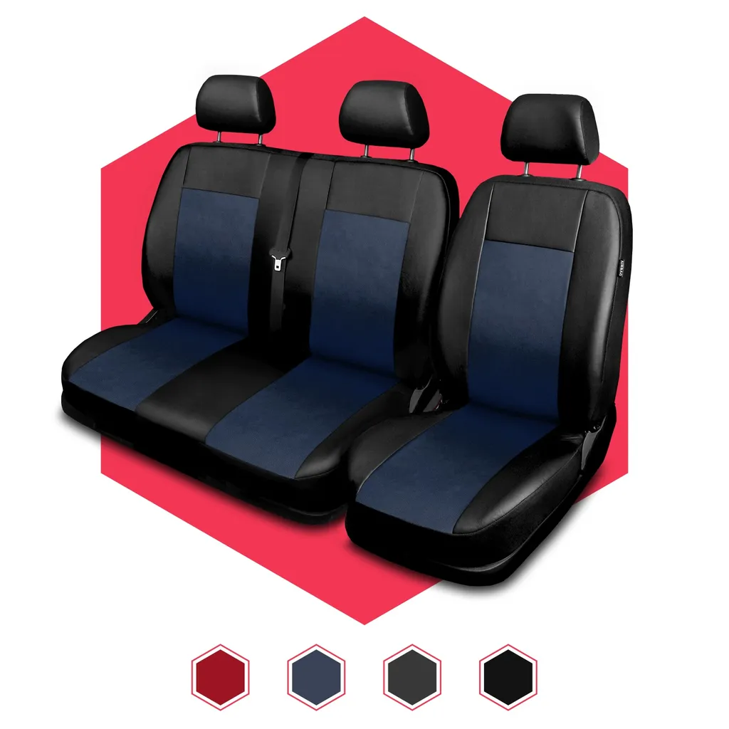 Set Coprisedili Blu 3 Posti per Van e BUS - Ecopelle Premium 1+2