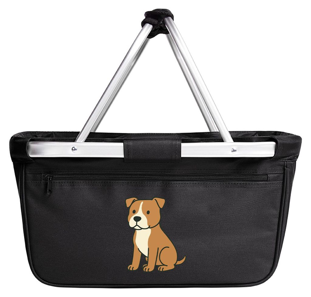 Huuraa Einkaufskorb American Pit Bull Terrier Comic Pitty 20 Liter Black faltbarer Tragekorb Geschenkidee