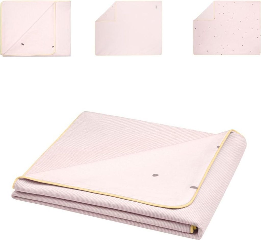 Kikka boo Baby-Sommerdecke 100 x 80 cm, 100% Baumwolle, Wendedecke, ab Geburt rosa