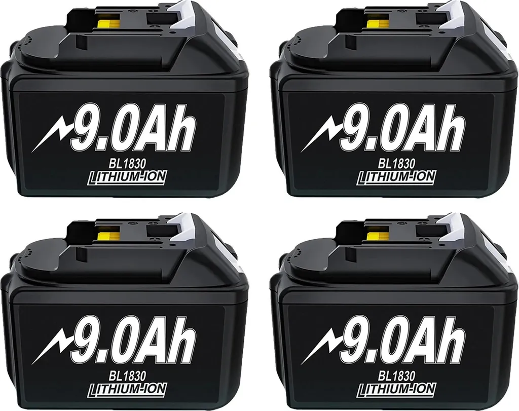 Batterie rechargeable 9000mAh haute capacité 4pcs avec charge rapide
