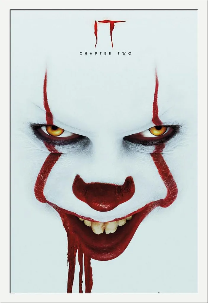 Affiche encadrée IT Stephen King Shinsuke blanc avec vitre en acrylique