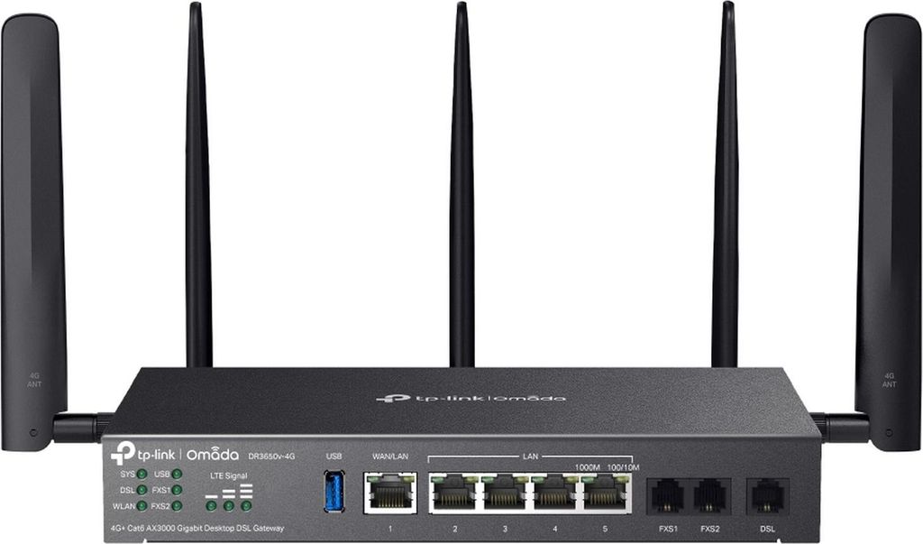 Omada DR3650v-4G AX3000 Wi-Fi 6 Gigabit Desktop DSL Gateway