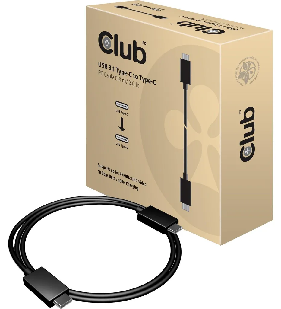 Câble USB-C vers USB-C 1m USB 3.1 Gen1 pour recharge et données PC