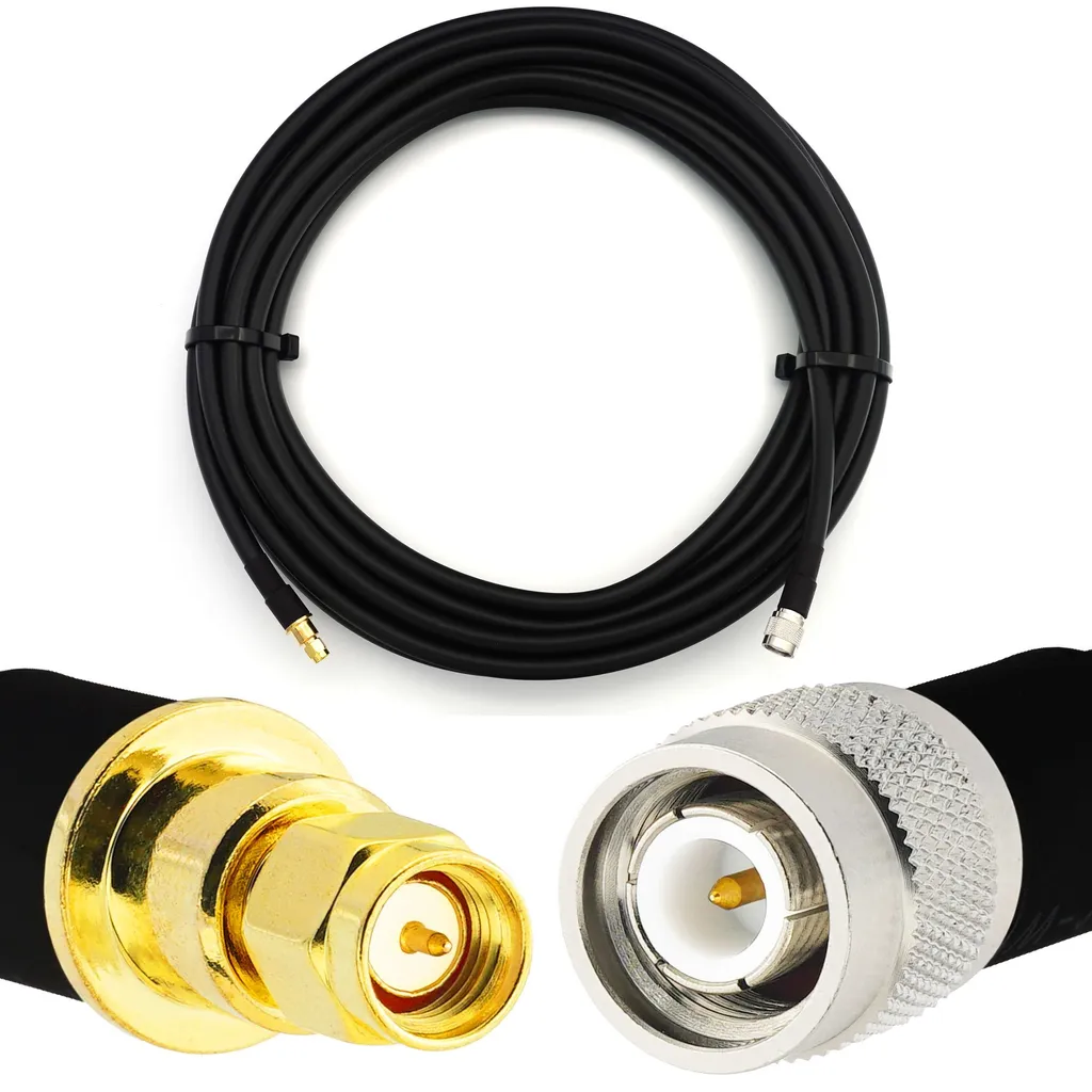 cavo coassiale da 2 m con spina TNC a spina SMA - rame solido HF400 Prolunga flessibile 50 Ohm (equivalente LMR400 UF UltraFlex) - per dispositivi WLAN LAN