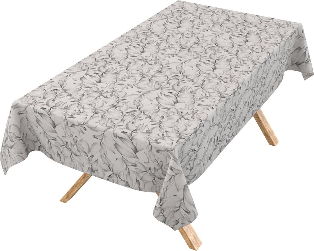 Tischdecke 3.0 monos Magnolia Anthrazit 260x140cm Schnittkante Wachstuch abwaschbar