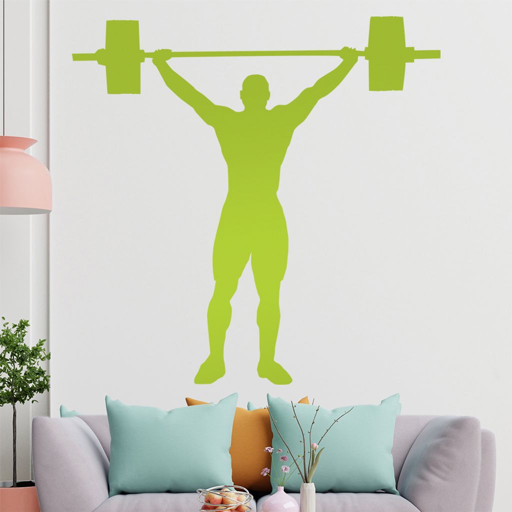 KIWISTAR Gewichtheber Silhouette Wandtattoo in 6 Größen - Wandaufkleber Wall Sticker - Dekoration, Küche, Wohnzimmer, Schlafzimmer, Badezimmer