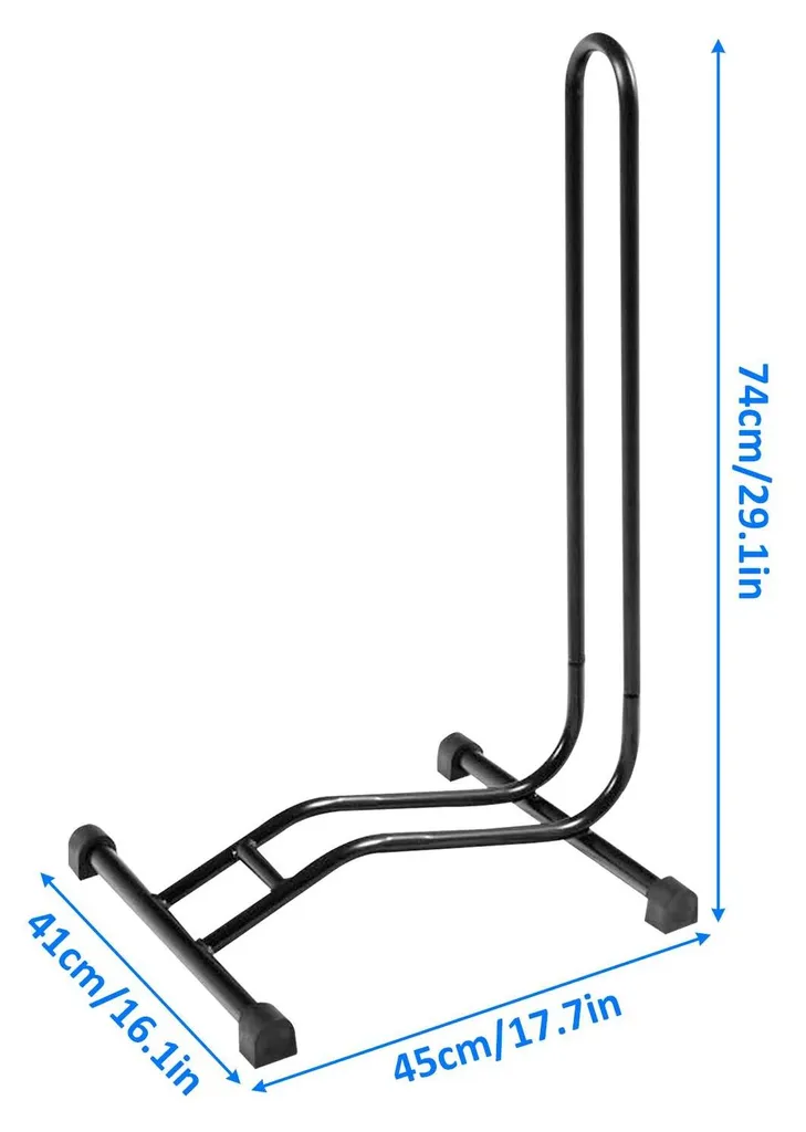 Support à vélos de course au sol en métal noir forme L non pliable - 2