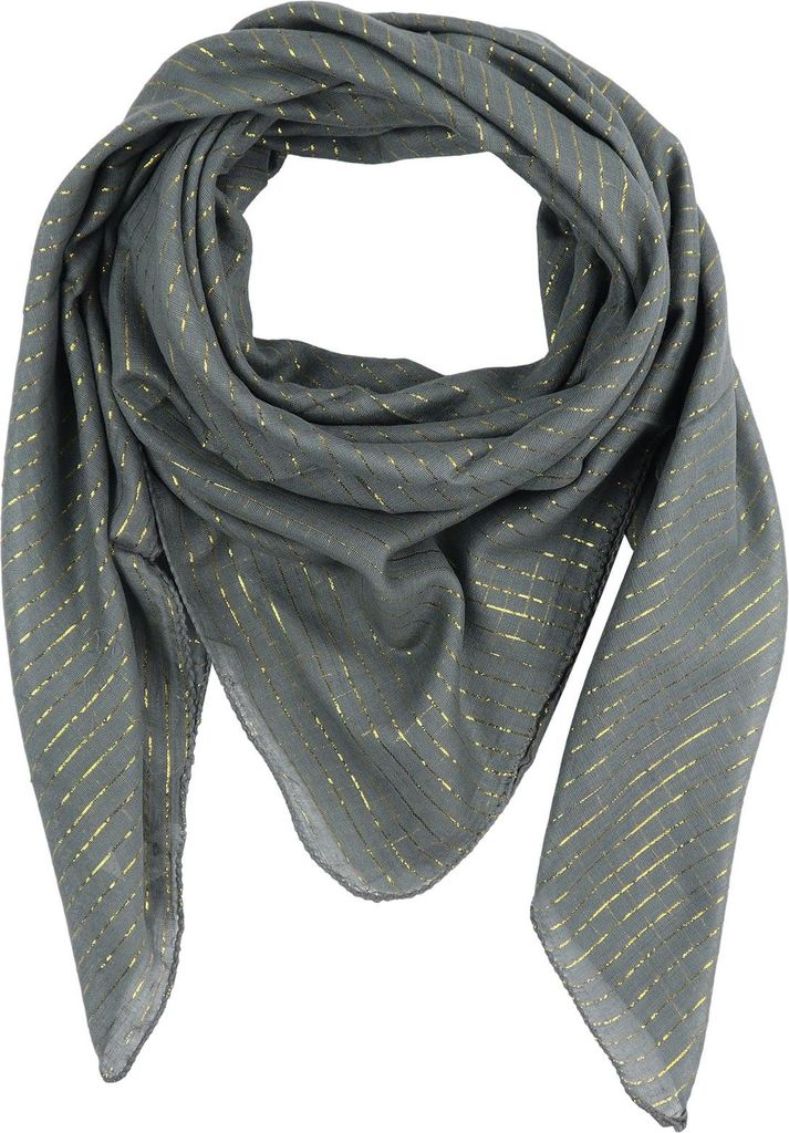Baumwolltuch - grau - dunkel Lurex gold - quadratisches Produktbild 