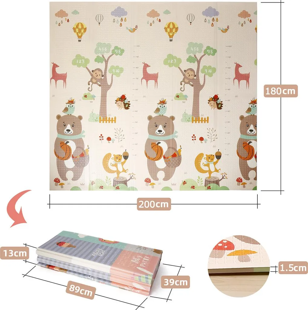 Tapis de sol bébé imperméable et réversible pour l'éveil des petits