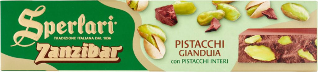 6x Sperlari Zanzibar Torrone Pistacchi e Gianduia mit Pistazien und Gianduia 200g